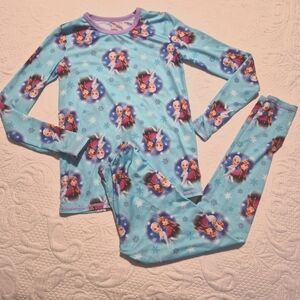 Cuddl Duds girls size Medium 7/8 Frozen design pajama set EUC